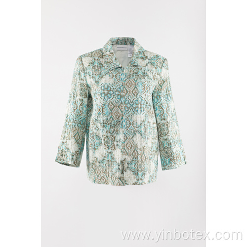 Ladies pleated print jacket